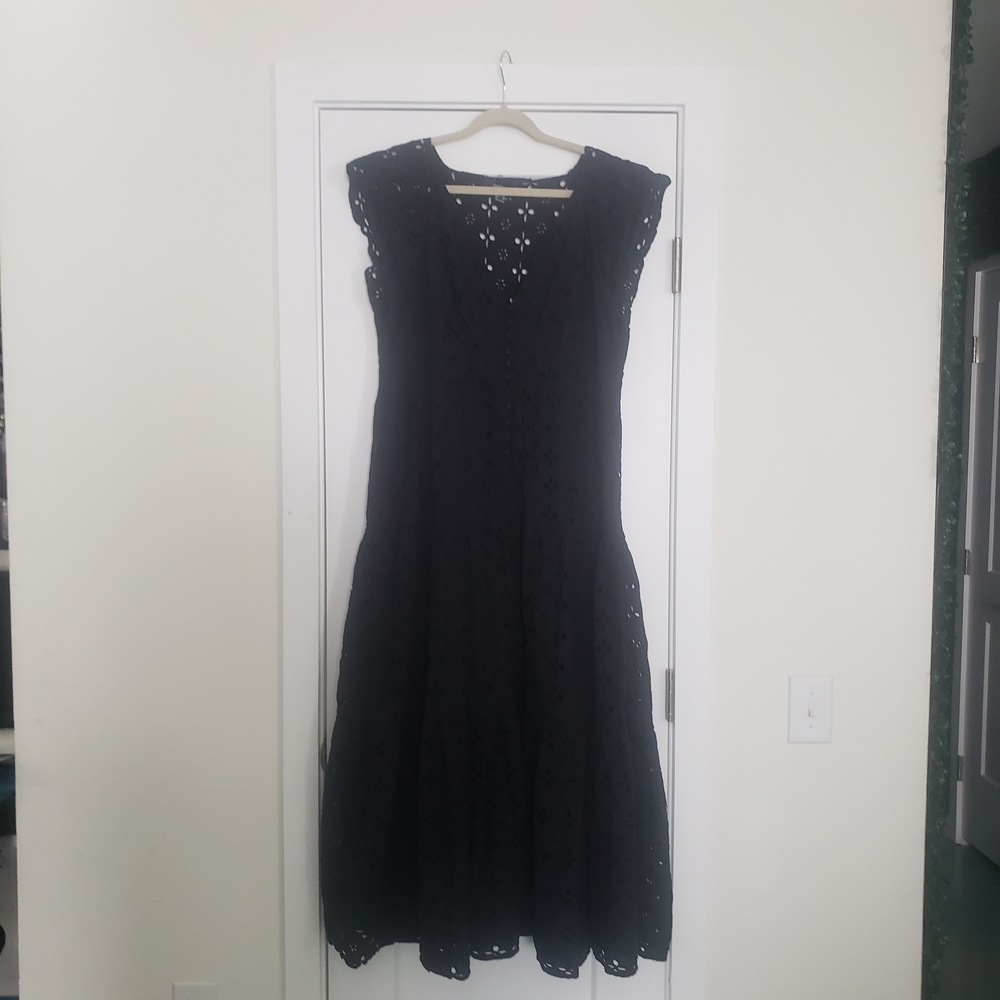 Forever 21 Black Eyelet Maxi Dress
